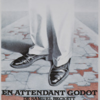 Carte postale de l&#039;affiche pour En attendant Godot,  de Samuel Beckett - Théâtre de la Planchette,  F-Villeneuve d&#039;Ascq 1983 / Jacques Richez