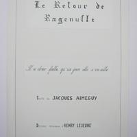 Affiche Poème Henry Lejeune et Jacques Aimeguy, Le retour de Ragenufle.