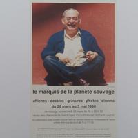 Affiche pour l'exposition Vive Topor le marquis de la planète sauvage au Centre culturel Jacques Franck , du 26 mars au 3 mai 1998 .