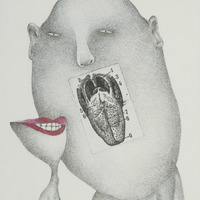 Anatomie de la langue, dessin original publié dans Le Suçon de André Balthazar et Roland Breucker
