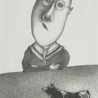 Chapeau pointu, dessin original publié dans Le Point de André Balthazar et Roland Breucker