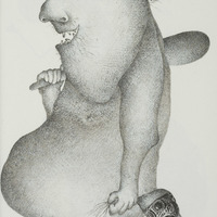 L'homme de Cro-Magnon, dessin original publié dans Le Suçon de André Balthazar et Roland Breucker