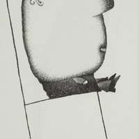 La chaise berçante, dessin original publié dans La Chaise de André Balthazar et Roland Breucker