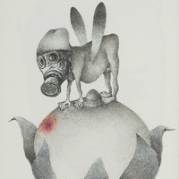 Le butineur, dessin original publié dans Le Suçon de André Balthazar et Roland Breucker