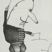 Le dompteur, dessin original publié dans La Chaise de André Balthazar et Roland Breucker