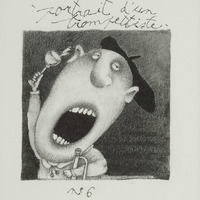 Portrait d'un trompetiste n°6, dessin original publié dans La Trompette de André Balthazar et Roland Breucker