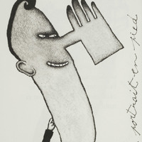Un portrait en pied, dessin original publié dans Le Nez de André Balthazar et Roland Breucker