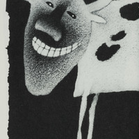 Vache, dessin original publié dans La Culotte de André Balthazar et Roland Breucker