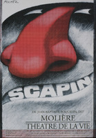 Carte postale de l'affiche pour Scapin,  d'après Molière - Théâtre de la Vie,  B-Bruxelles 1994 / Jacques Richez