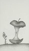 <em>Eve</em>, dessin original publié dans <em>Le Rien</em> de André Balthazar et Roland Breucker