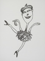 L'artichaut, dessin publié dans <em>Linnéaments</em> de André Balthazar et Roland Breucker paru aux Editions Le Daily-Bul en 1997