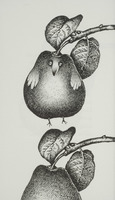 <em>L'oiseau poire</em>, dessin original publié dans <em>La Poire</em> de André Balthazar et Roland Breucker