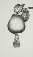 <em>La poire Montgolfière</em>, dessin original publié dans <em>La Poire</em> de André Balthazar et Roland Breucker