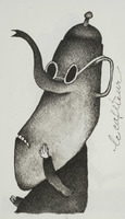 <em>Le Cafeteur</em>, dessin original publié dans<em> Le Nez</em> de André Balthazar et Roland Breucker