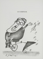 Le Cerfeuil-semeur, dessin publié dans <em>Linnéaments</em> de André Balthazar et Roland Breucker paru aux Editions Le Daily-Bul en 1997