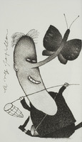<em>Le nez papillon</em>, dessin original publié dans <em>Le Nez</em> de André Balthazar et Roland Breucker