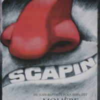 Carte postale de l'affiche pour Scapin, d'après Molière - Théâtre de la Vie, B-Bruxelles 1994 / Jacques Richez