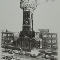 Le clocher de l&#039;église Saint-Joseph de La Louvière par Bernard Goethals