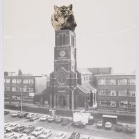 Le clocher de l&#039;église Saint-Joseph de La Louvière par Jacques Monory