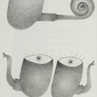 La pipe-escargot et la pipe-yeux, dessin original publié dans La Pipe de André Balthazar et Roland Breucker
