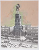 Le clocher de l'église Saint-Joseph de La Louvière par Antonio Segui